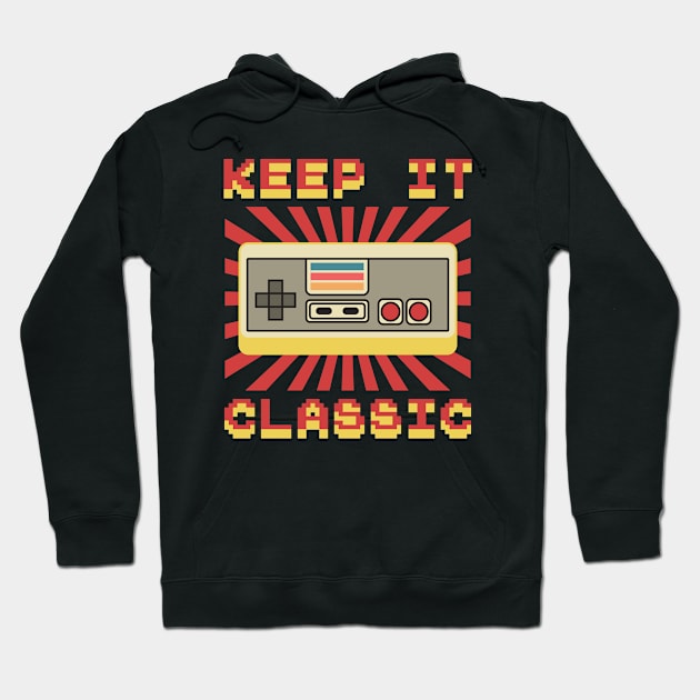 Keep It Classic - Retro Videogame Love Hoodie by Mandegraph